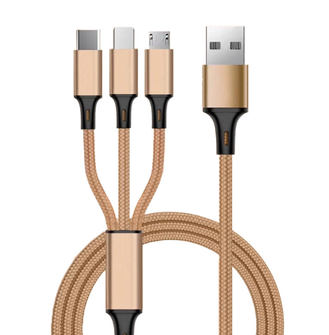 3-in-1 USB-C Charging Cable — 1.2M, iPhone & Android