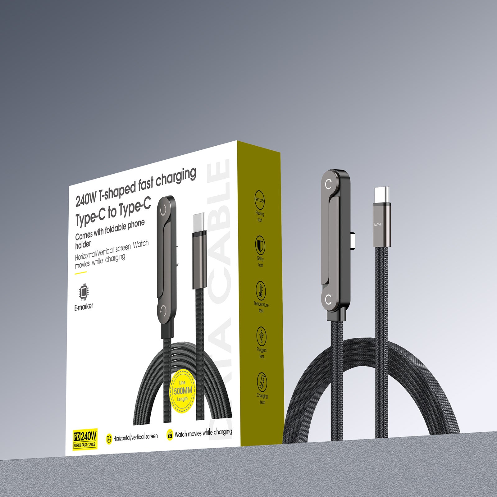 240W USB-C Fast Charging Cable — Bendable, Gaming-Friendly
