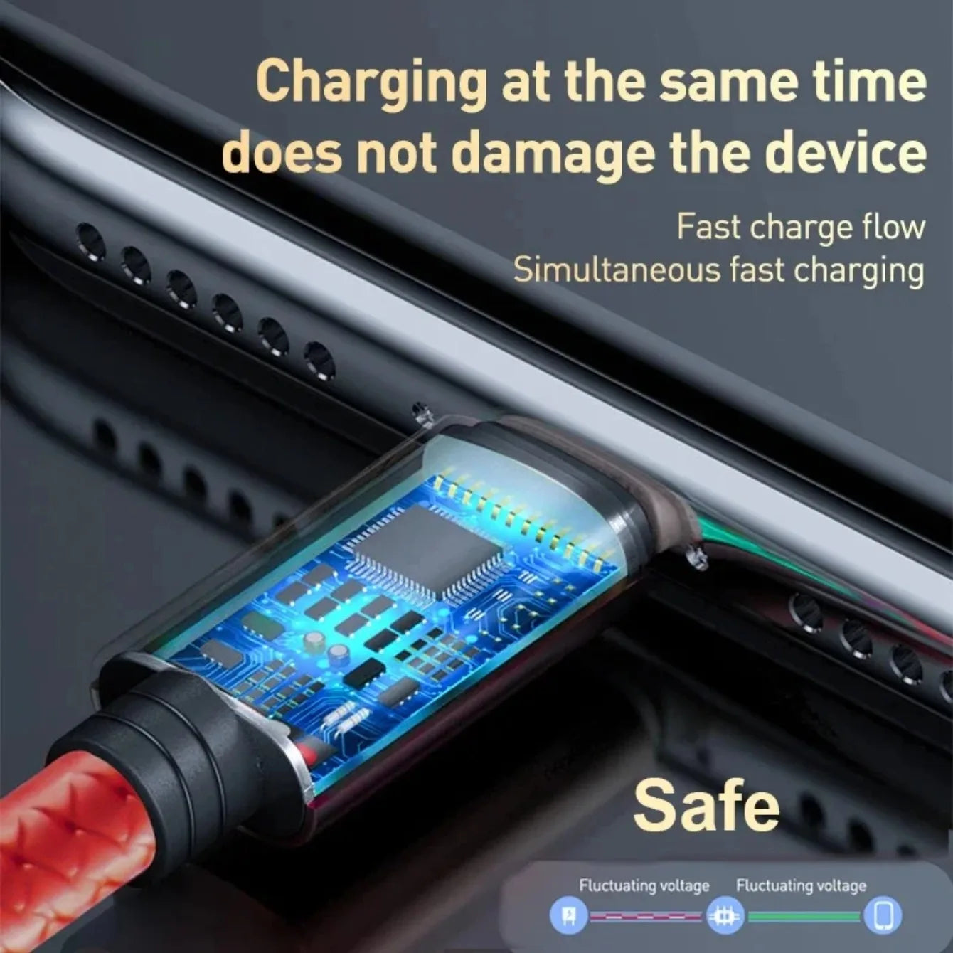 3-in-1 USB-C Charging Cable — 1.2M, iPhone & Android