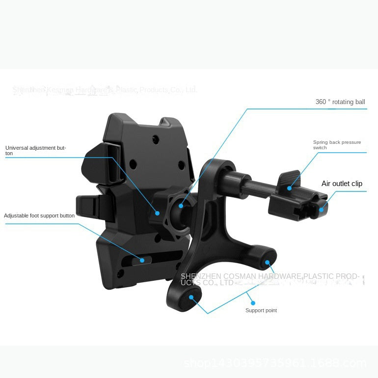 Telescopic Car Phone Mount — Air Vent, Auto-Lock