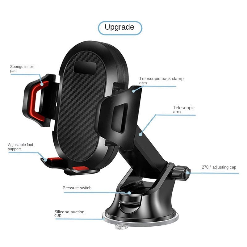 Telescopic Car Phone Mount — Air Vent, Auto-Lock