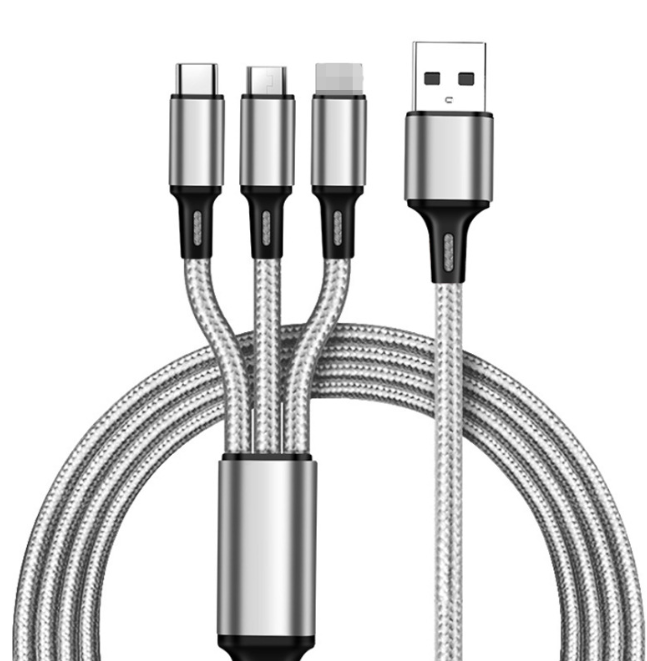 3-in-1 USB-C Charging Cable — 1.2M, iPhone & Android