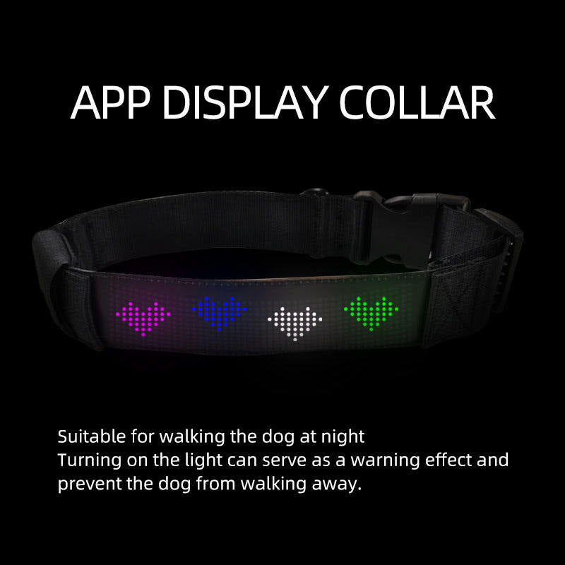 LED Smart Display Dog Collar – Customisable & Rechargeable
