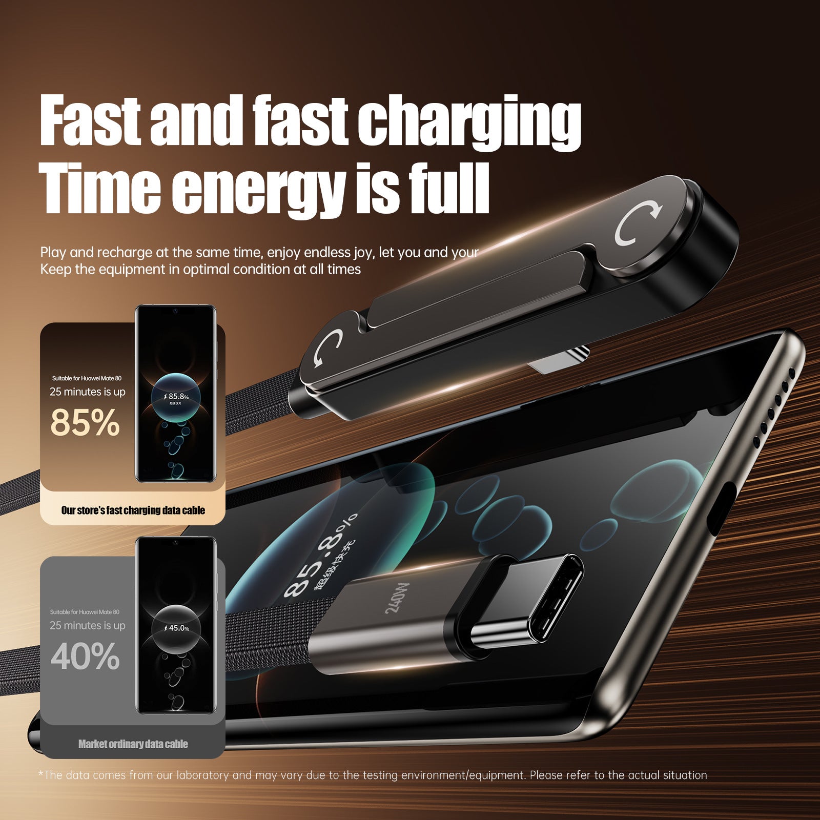 240W USB-C Fast Charging Cable — Bendable, Gaming-Friendly