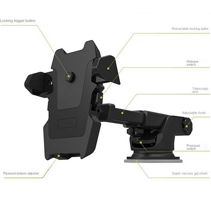 Telescopic Car Phone Mount — Air Vent, Auto-Lock